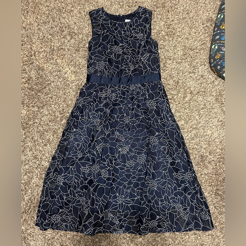 Mixit by Heidi Weisel Navy Blue Floral Cocktail Dress Size 4